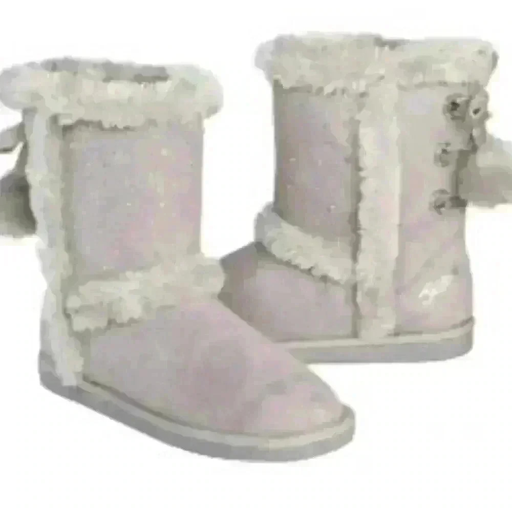 Justice Faux Fur Bling Boots Sz 8 - Picture 3 of 12